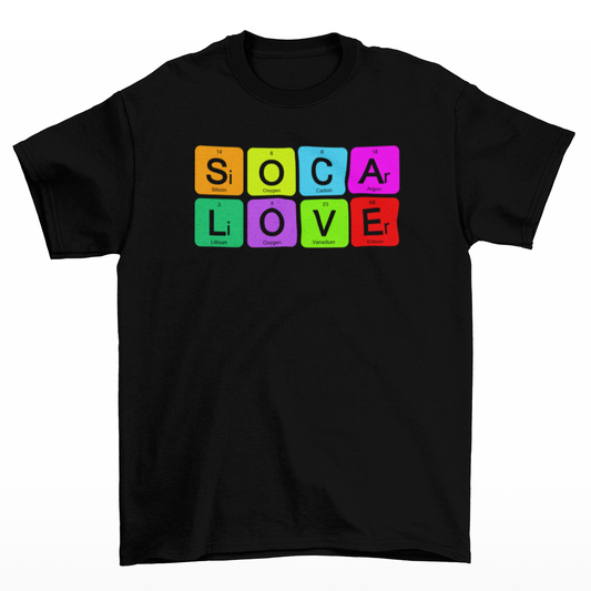 Soca Love Periodic Table Black T-Shirt
